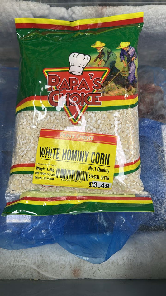Papa's Choice White Hominy Corn